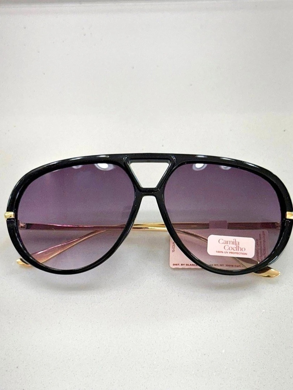 Camila Coelho Black & Gold Sunglasses NWT